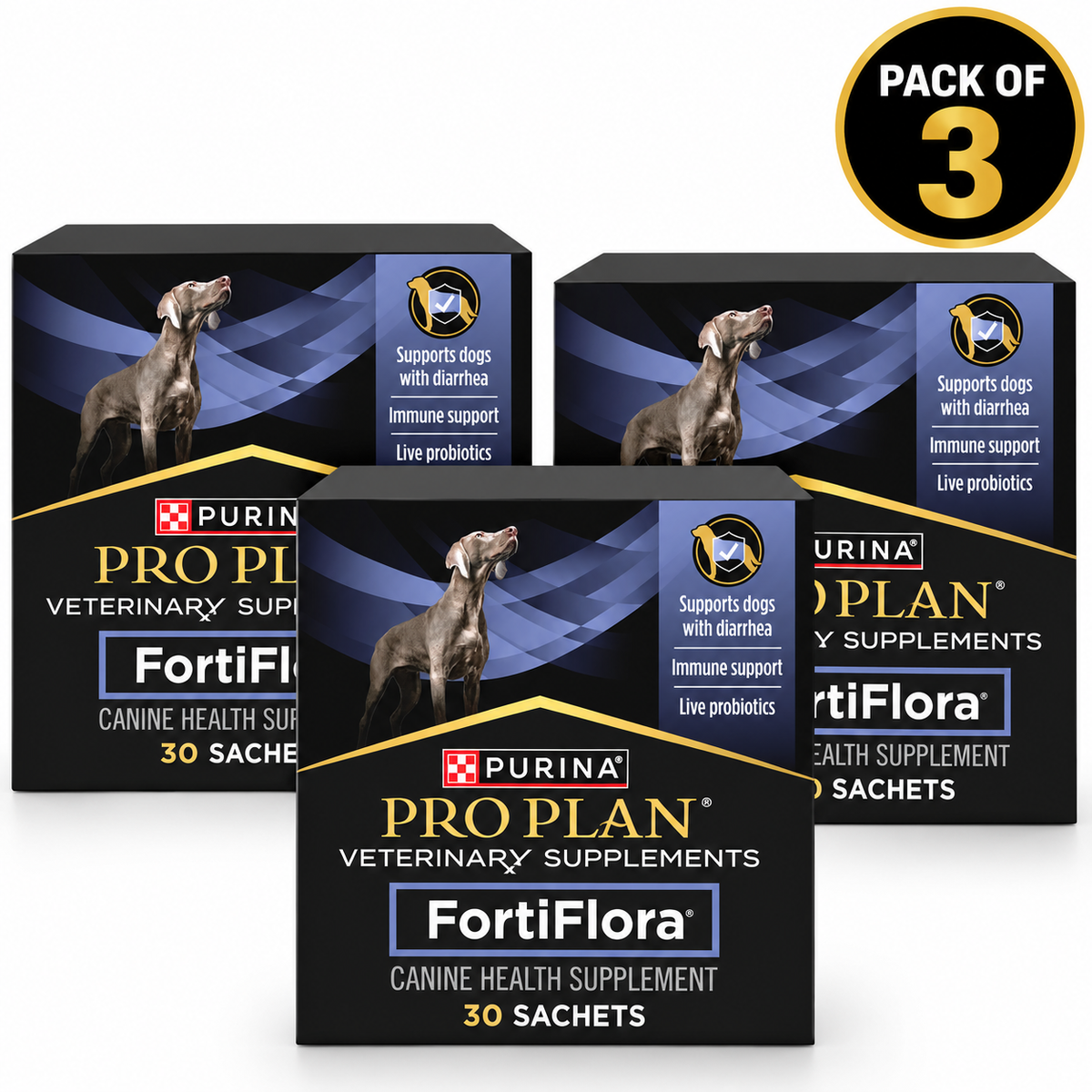 Purina Pro Plan Veterinary Supplements FortiFlora Dog Probiotic Supplement ( PACK OF 3 )