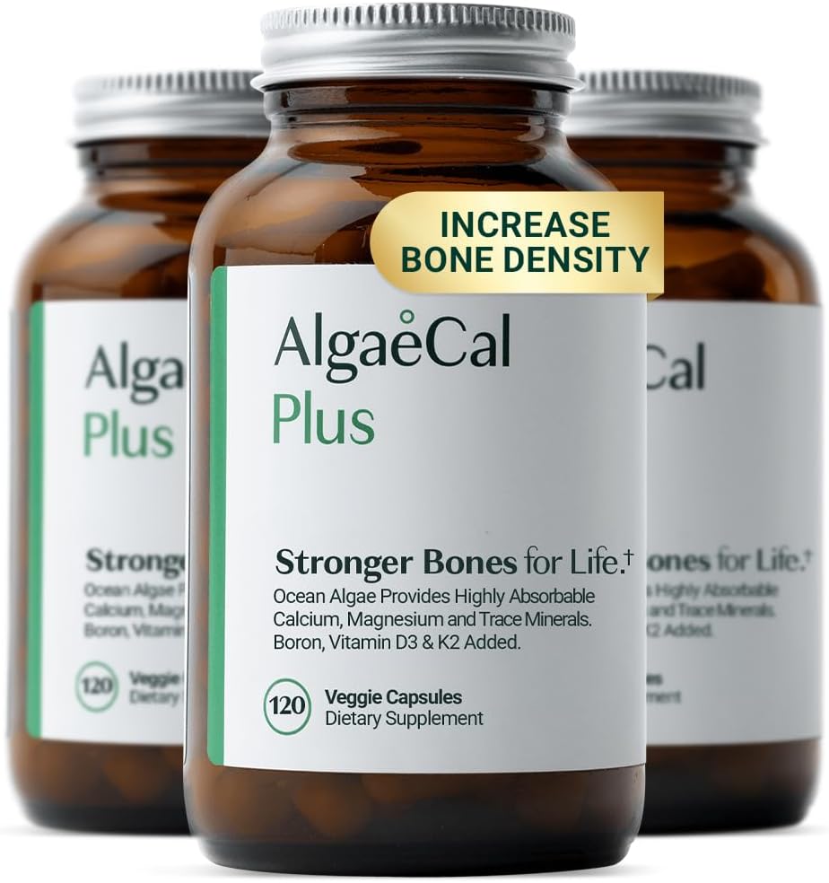 AlgaeCal Plus Calcium Supplement, 120 Capsules Pack of 3