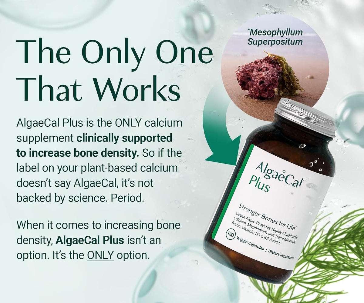AlgaeCal Plus Calcium Supplement, 120 Capsules Pack of 3