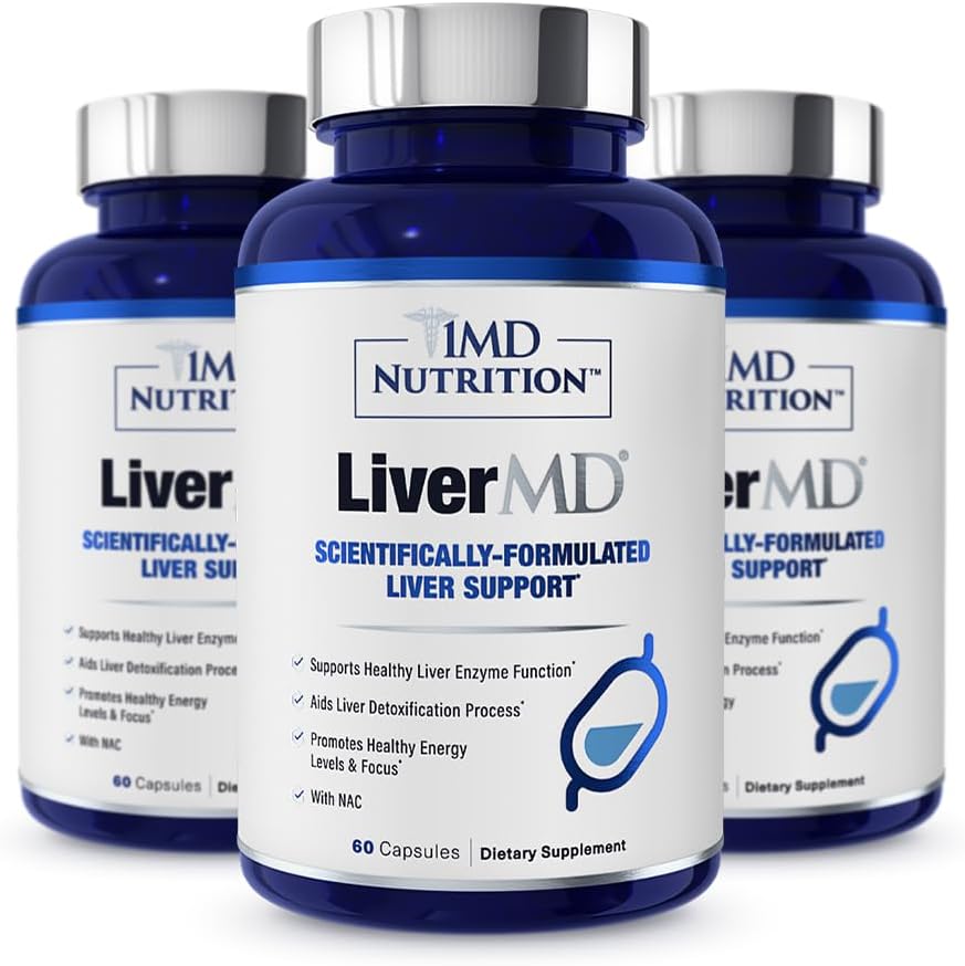1MD Nutrition LiverMD Supplement, 60 Capsules Pack of 3