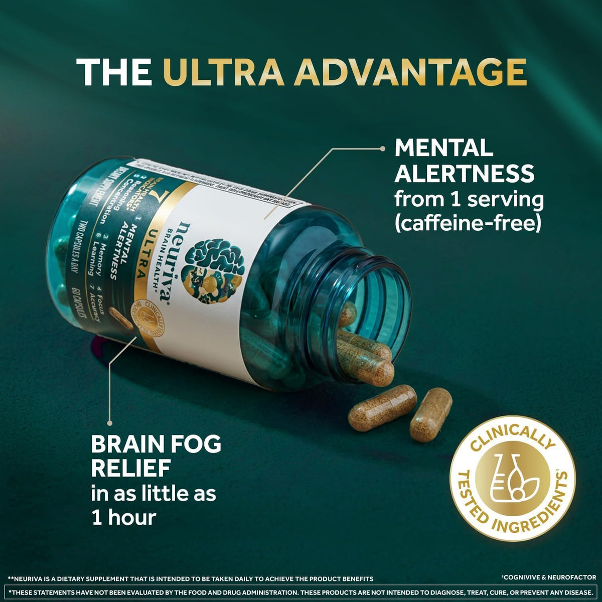 Neuriva Ultra Brain Health Supplement, 120 Capsules
