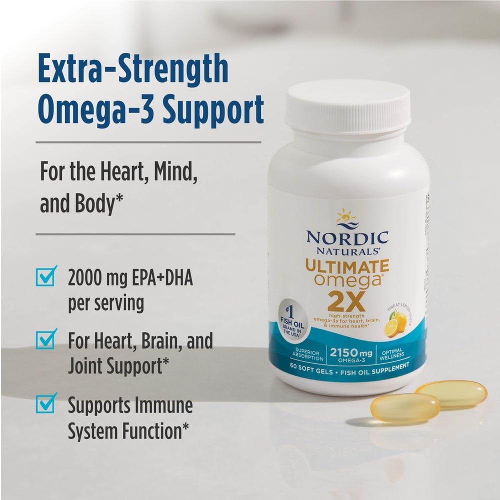 Nordic Naturals Ultimate Omega 2X, 2150mg Fish Oil, Lemon - 180 Count ( pack of 2 )