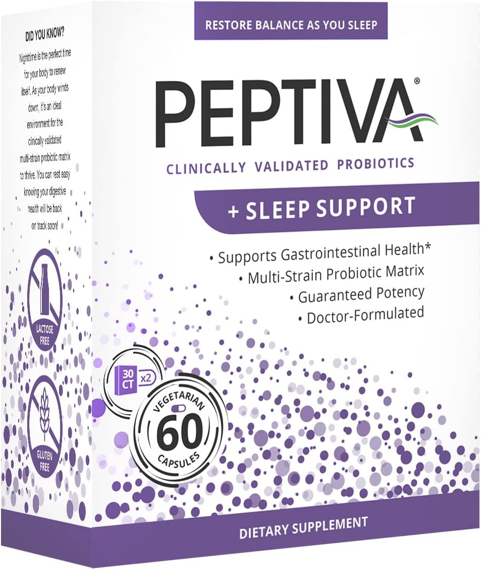 Peptiva Probiotics + Sleep Support, 60 Capsules Pack of 2