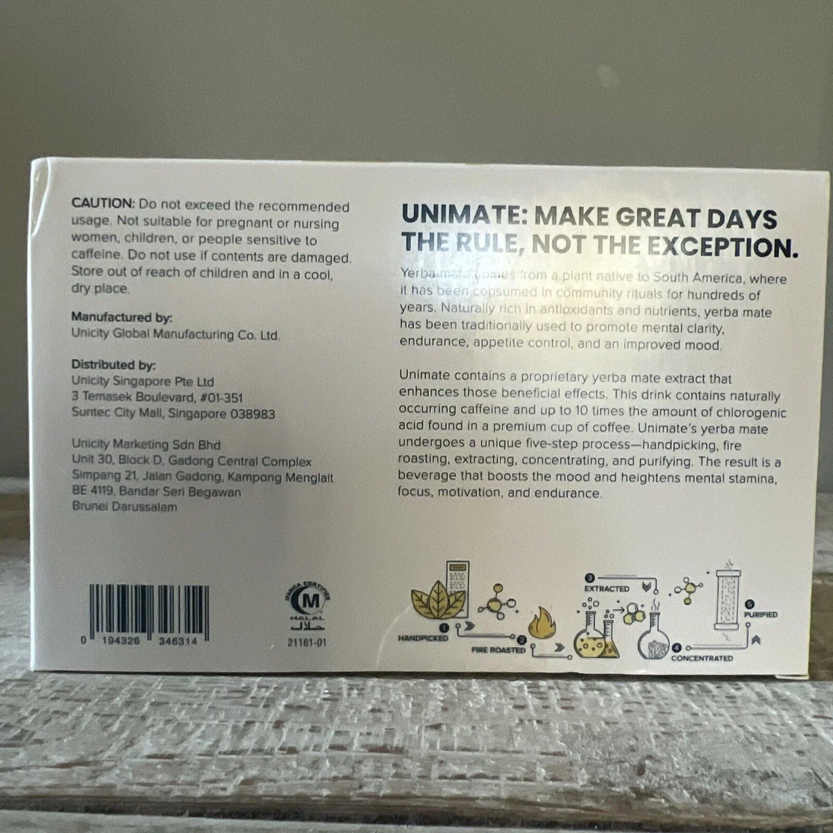 UNiCITY Unimate Lemon Yerba Mate, 30 Stick Packs