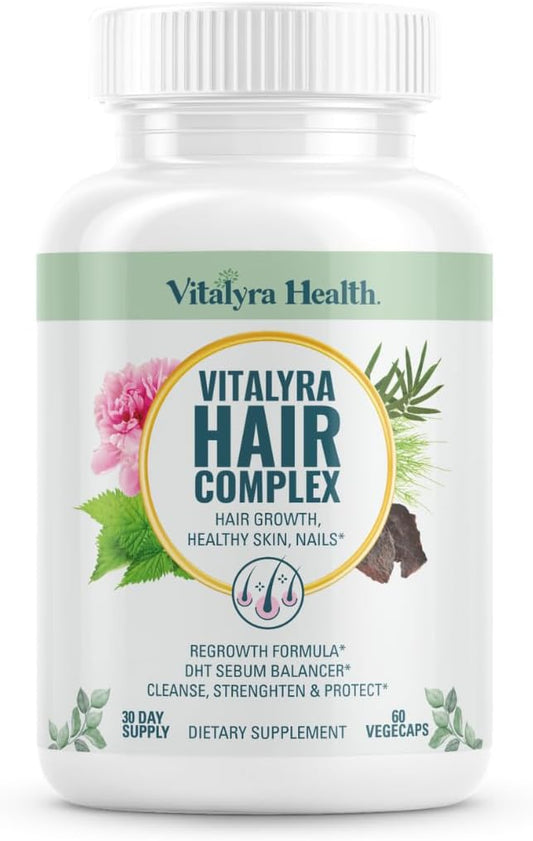 Vital Hair Complex – Biotin & Vitamin B Hair Vitamins for Women & Men   60 capsules (PACK OF THREE)