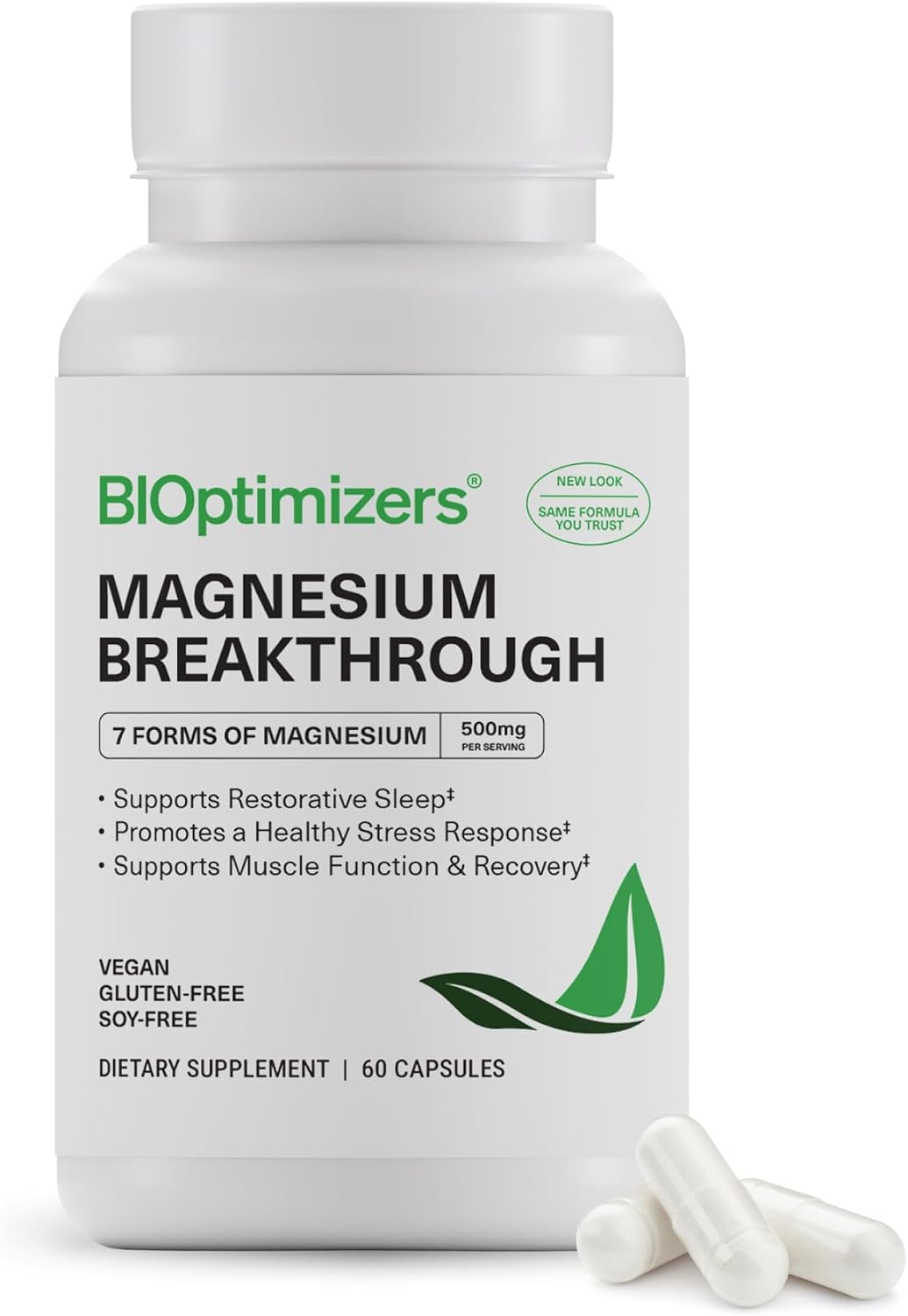 BiOptimizers Magnesium Breakthrough Supplement 4.0 - 60 Capsules (PACK OF THREE)