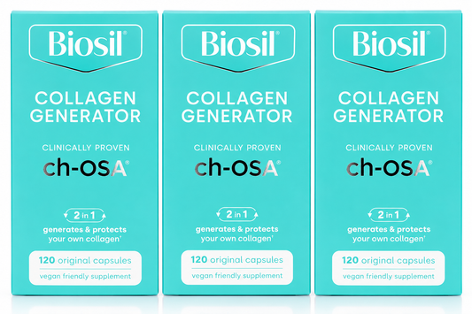 Biosil Collagen Generator with ch-OSA help generate collagen 120 Capsules (PACK OF THREE)