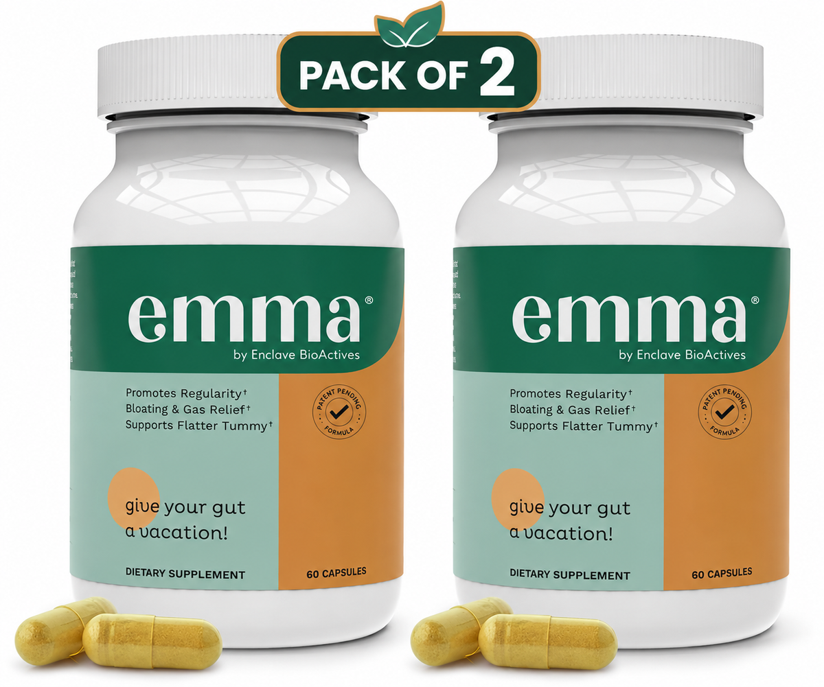 Emma Relief Gut Bloating Supplement, 120 Capsules, Pack of 2