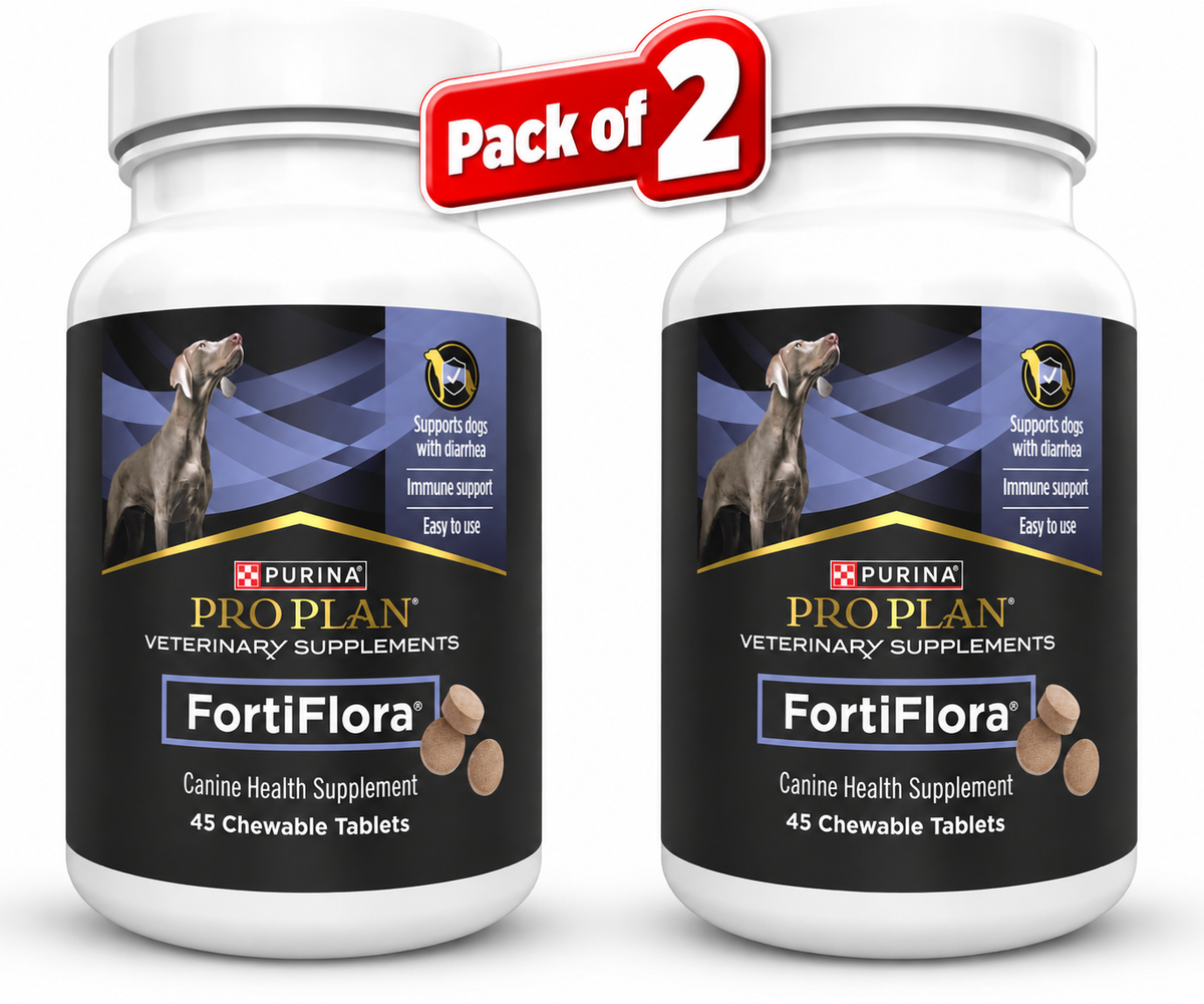 Purina FortiFlora Canine Chewable Supplement, 45 Tablets x 2