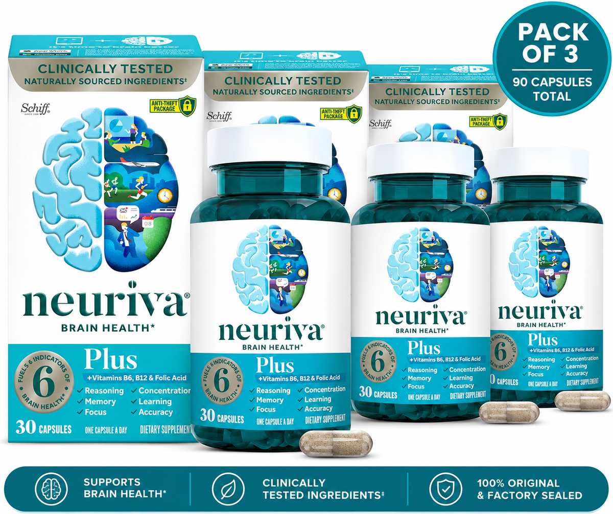 Neuriva Plus Brain Health Supplement, 90 Capsules Pack of 3