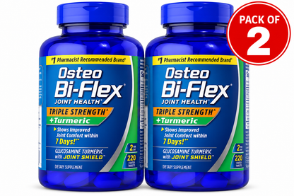 Osteo Bi-Flex 220 ct Triple Strength Turmeric Joint Health Supplement(PACK OF TWO)