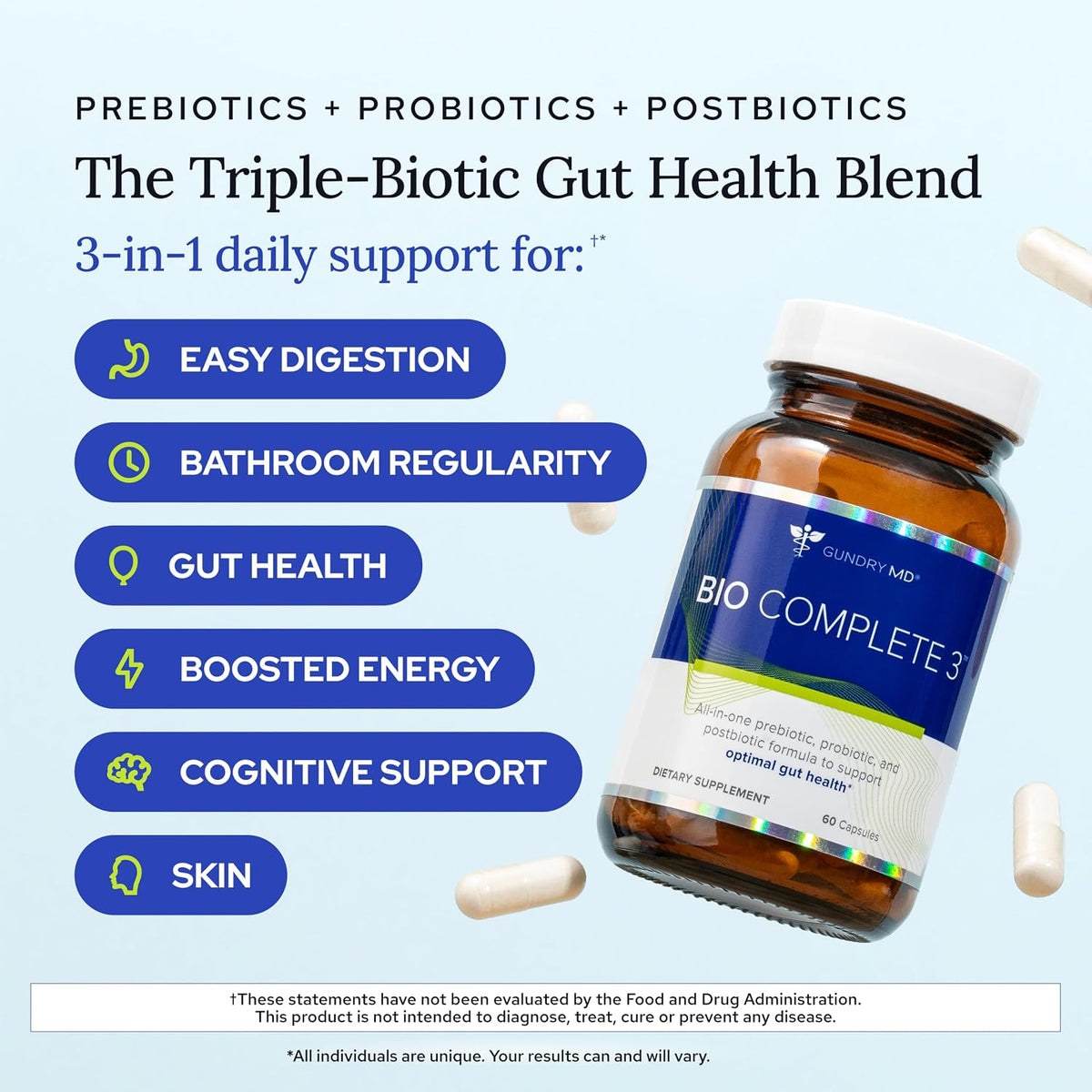 Gundry MD Bio Complete 3 Probiotic Supplement, 90 Servings