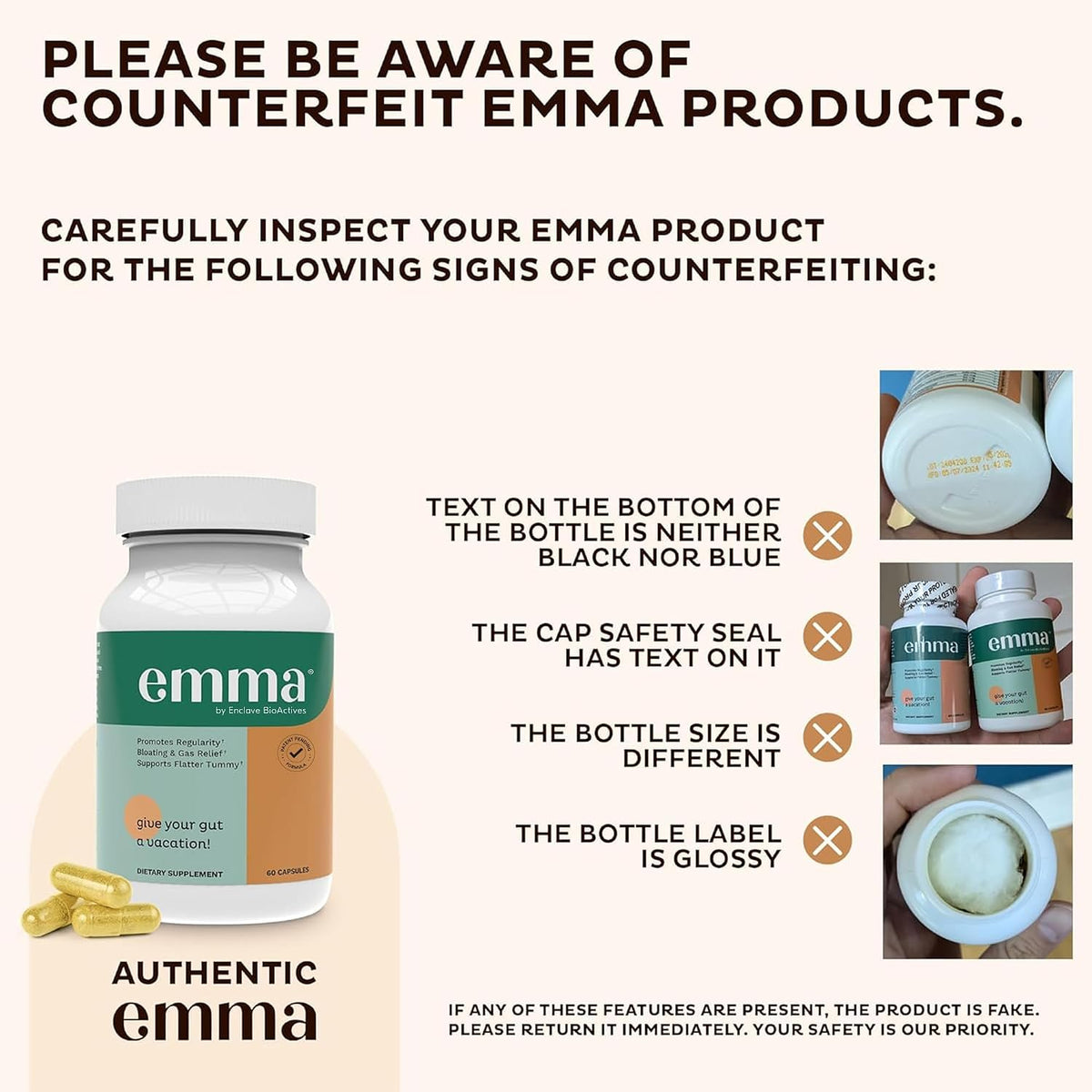 Emma Relief Gut Bloating Supplement, 120 Capsules, Pack of 2