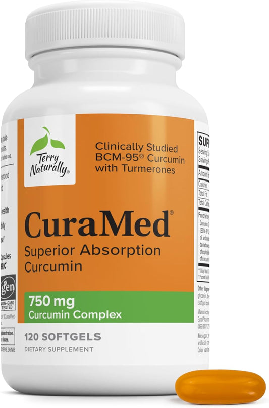 Terry Naturally CuraMed 750mg - Pain & Inflammation Relief - 120 Count ( pack of 2 )