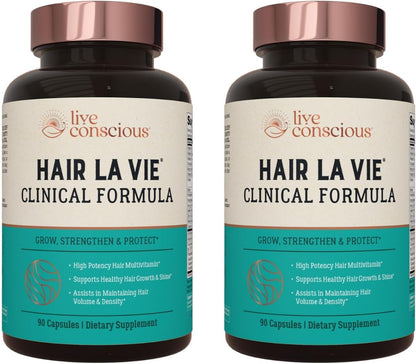 Live Conscious Hair La Vie Vitamins, 90 Capsules Pack of 2