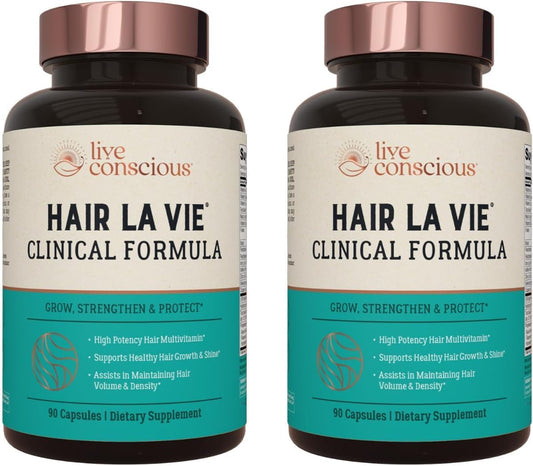 Live Conscious Hair La Vie Vitamins, 90 Capsules Pack of 2