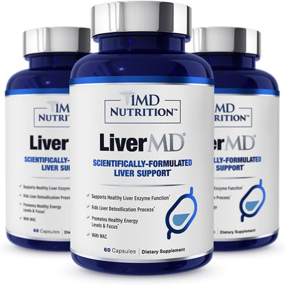 1MD Nutrition LiverMD Supplement, 60 Capsules Pack of 3