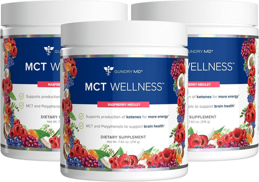 Gundry MD MCT Wellness Powder Raspberry Medley, 90-Day Supply