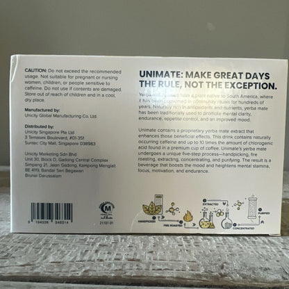 UNiCITY Unimate Lemon Yerba Mate, 30 Stick Packs