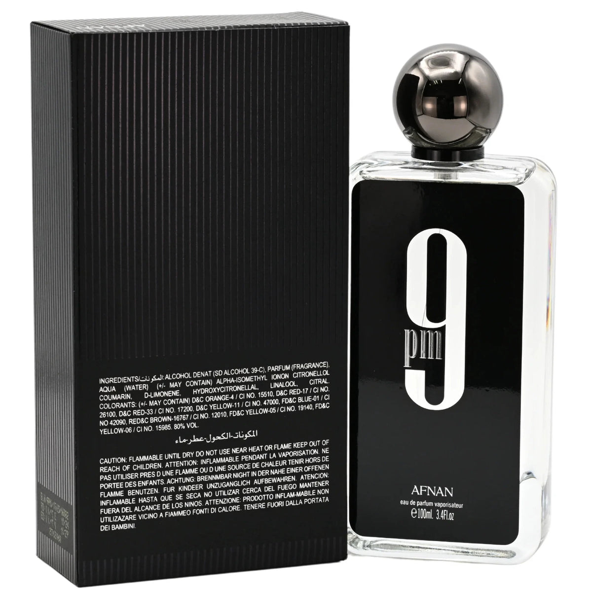 Afnan 9 PM EDP for Men 100ml / 3.4oz New in Box
